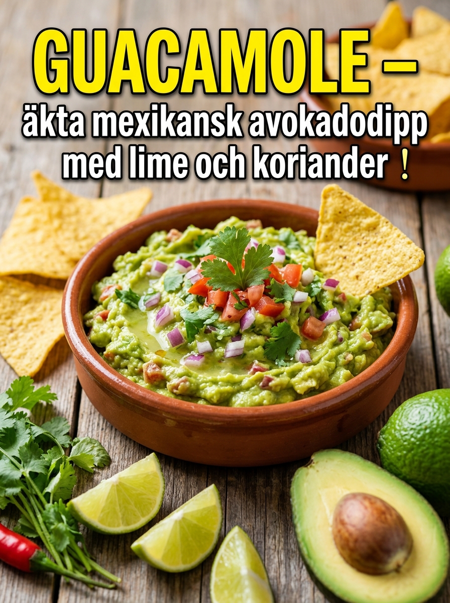 Guacamole: äkta mexikansk avokadodipp med lime och koriander – enkelt steg för steg